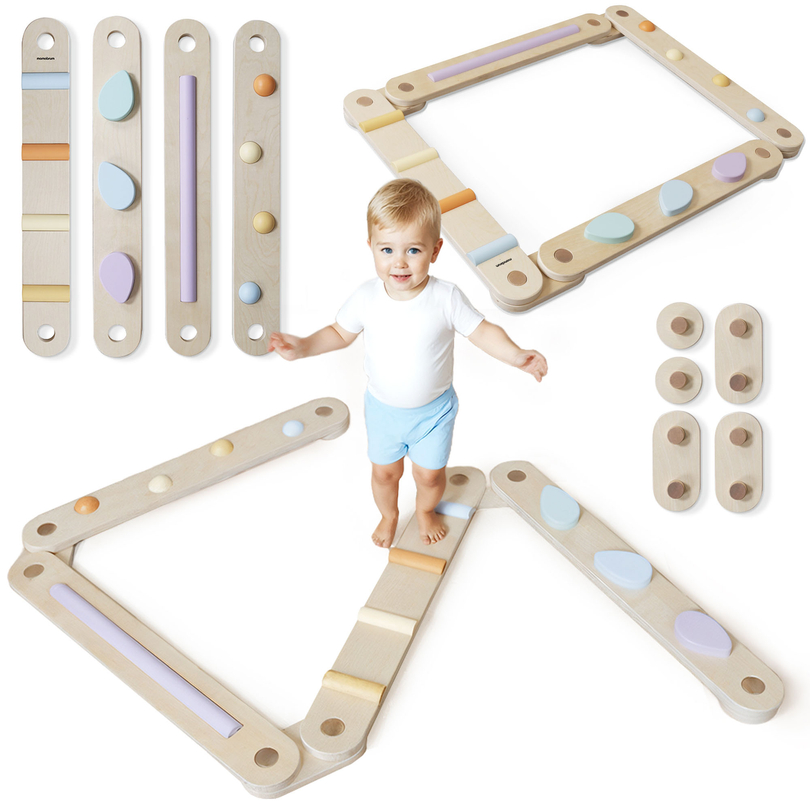 Stor sensorisk stig i trä - balansbana - 9 element