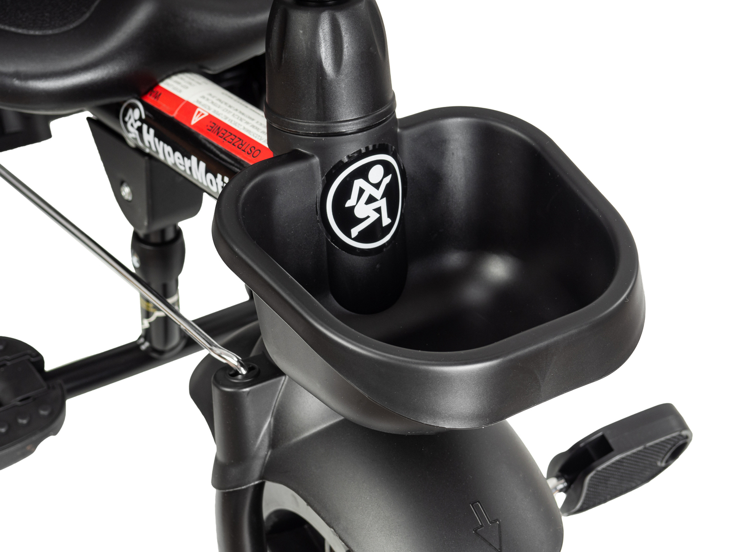 HyperMotion TOBI VECTOR trehjuling - evigt uppblåsbara hjul + skjutstång. Färg: svart.