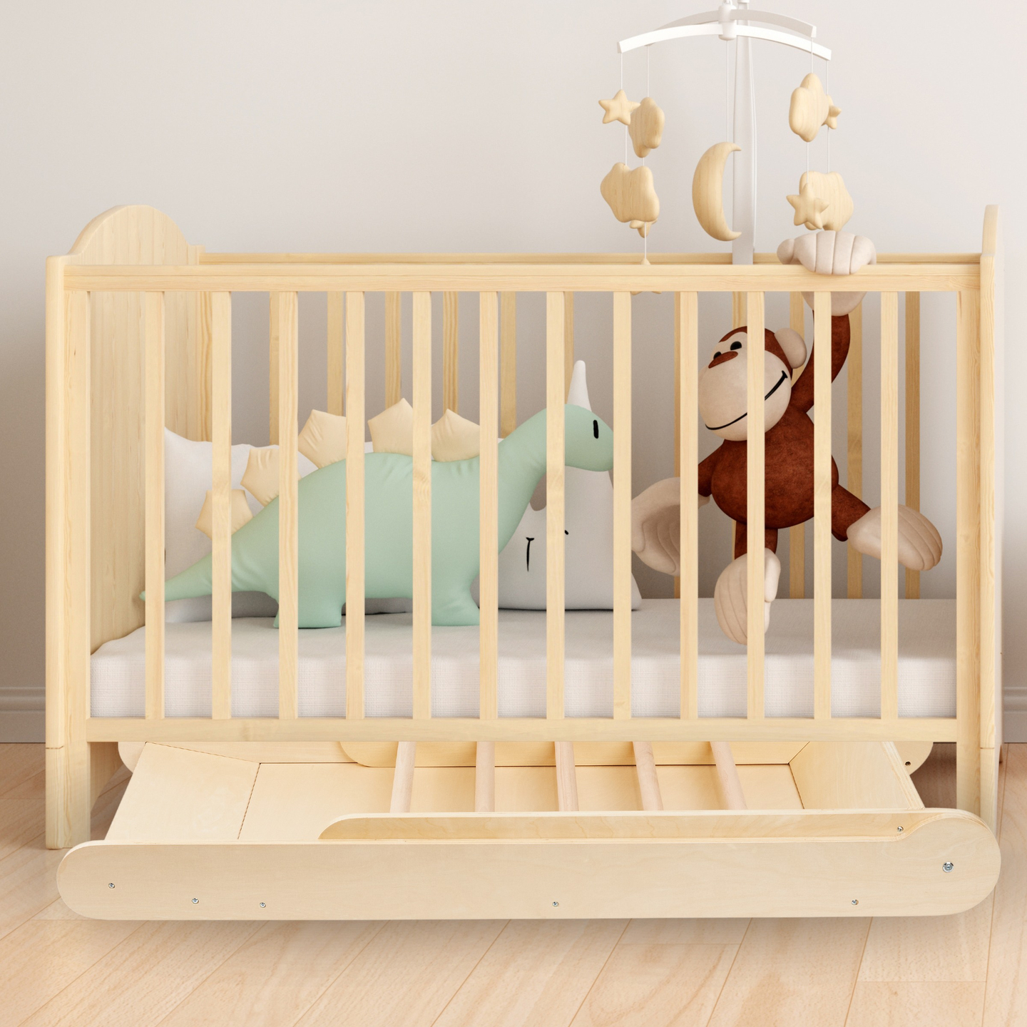 Rutschkana i trä med stege för barn