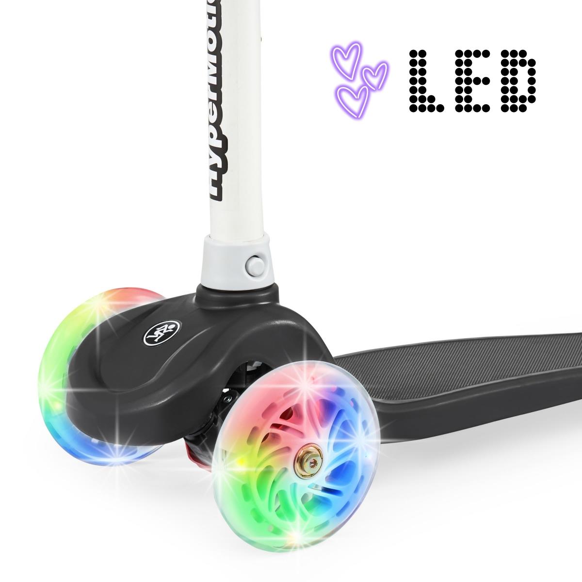 TRINGO trehjulig balansskoter, 3-8 år gammal - svart + glödande LED-hjul