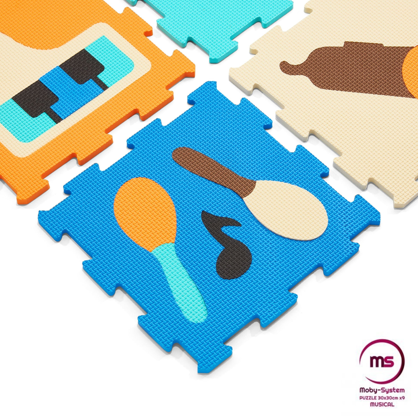 Pedagogisk pusselmatta i skum 90 x 90 x 1cm - EVA-skum - design: instrument