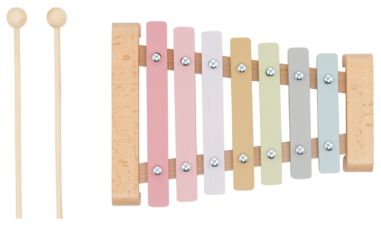 Träcymbaler - xylofon för barn, regnbågens färger