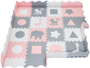 Skummatta XL 150 x 150 x 1cm med kant - EVA-skum - rosa