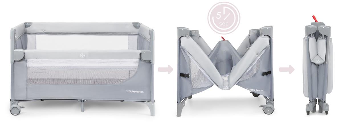 Closely 3-i-1-bärbarnsäng med skötbord, madrass och bärväska