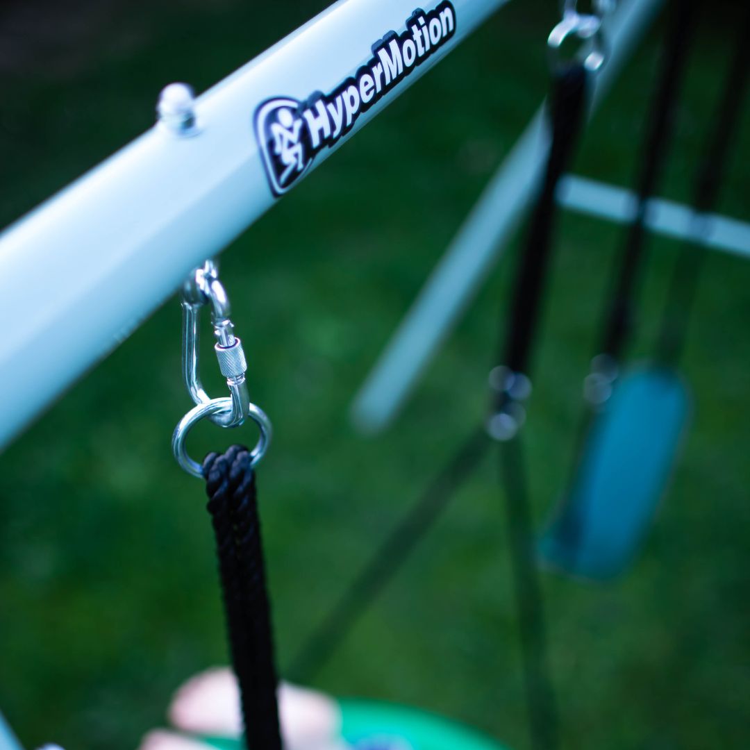 Dubbel trädgårdsgunga med ram och rep - sittdel och storkbo