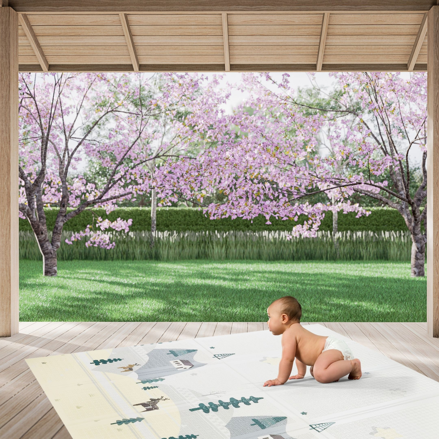 Dubbelsidig skumgummimatta XXL - vikbar 1 CM (berg och väg)