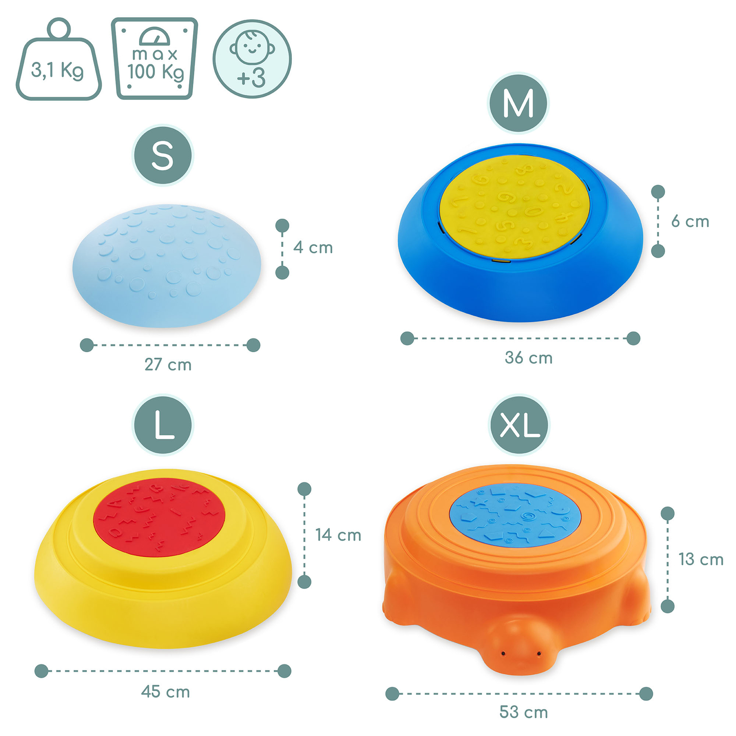 Sensorisk stig för barn - Colourful Turtle