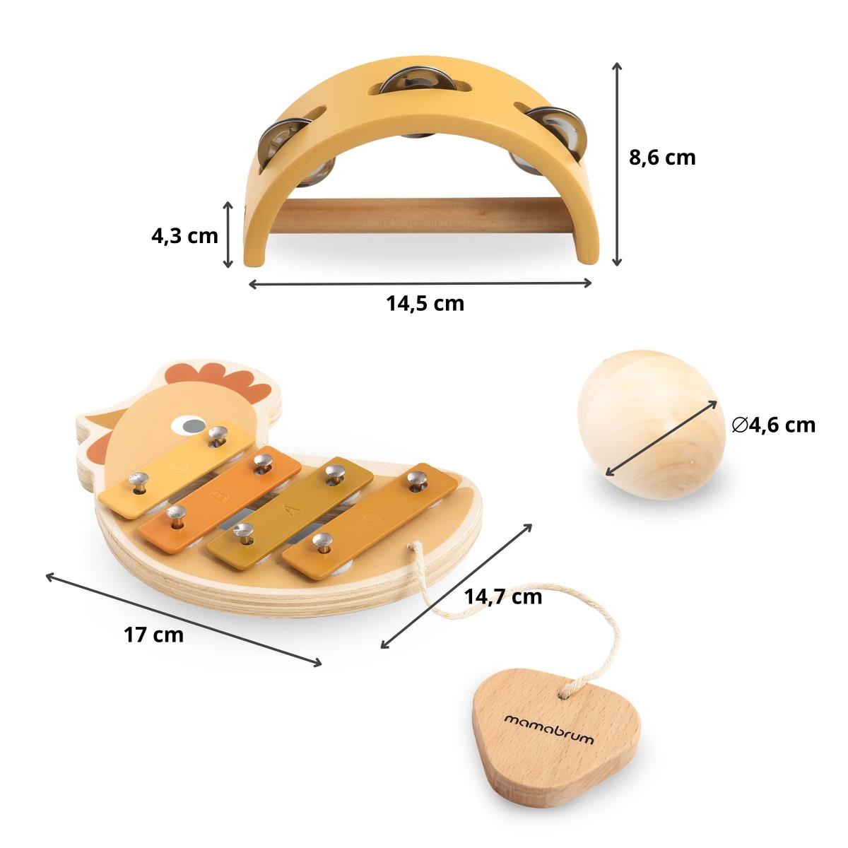 Instrumentuppsättning med kycklingmotiv