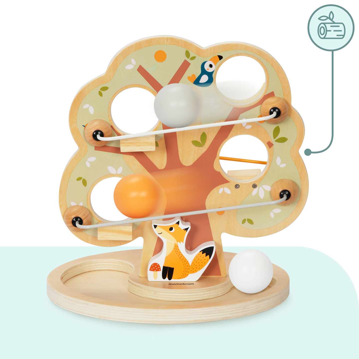 Rutschbana med träkulor - Grönt träd