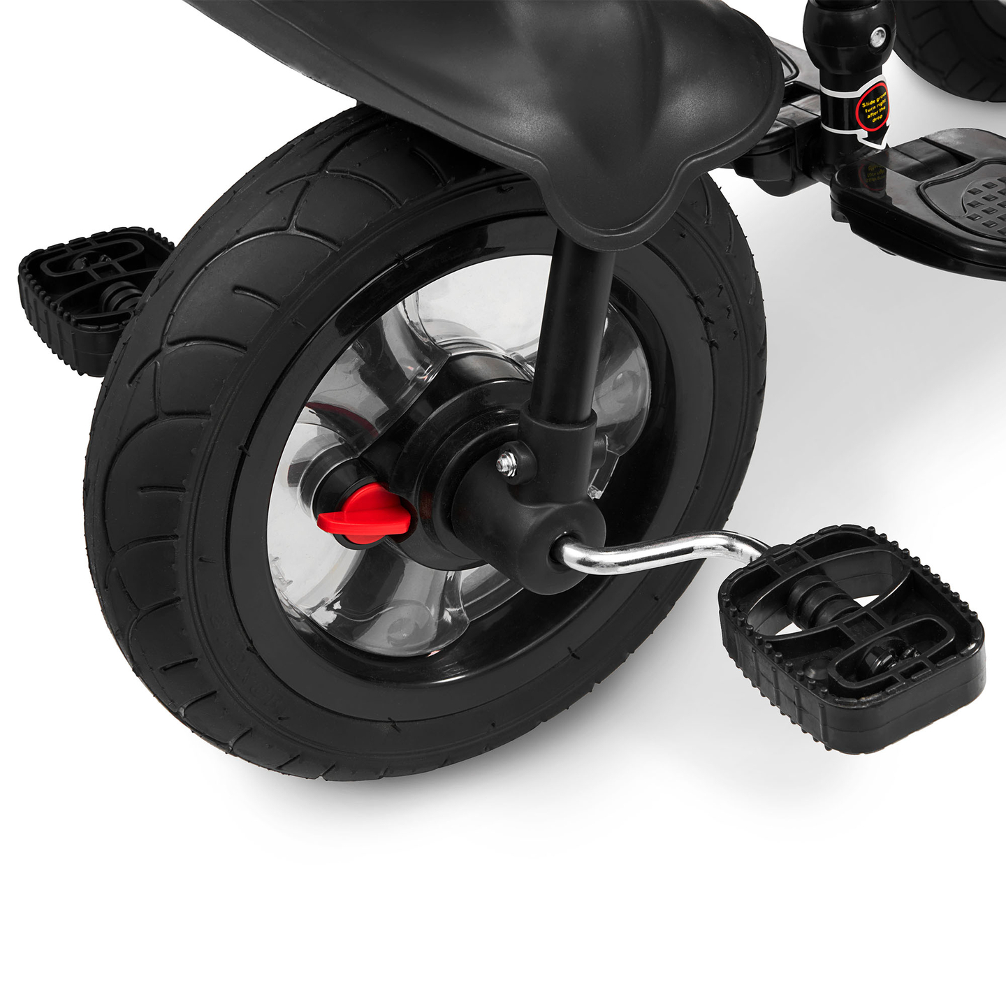 Trehjuling för barn 1-4 år - TOBI FREY - grå färg - svängbar - pumpade hjul + tryckare