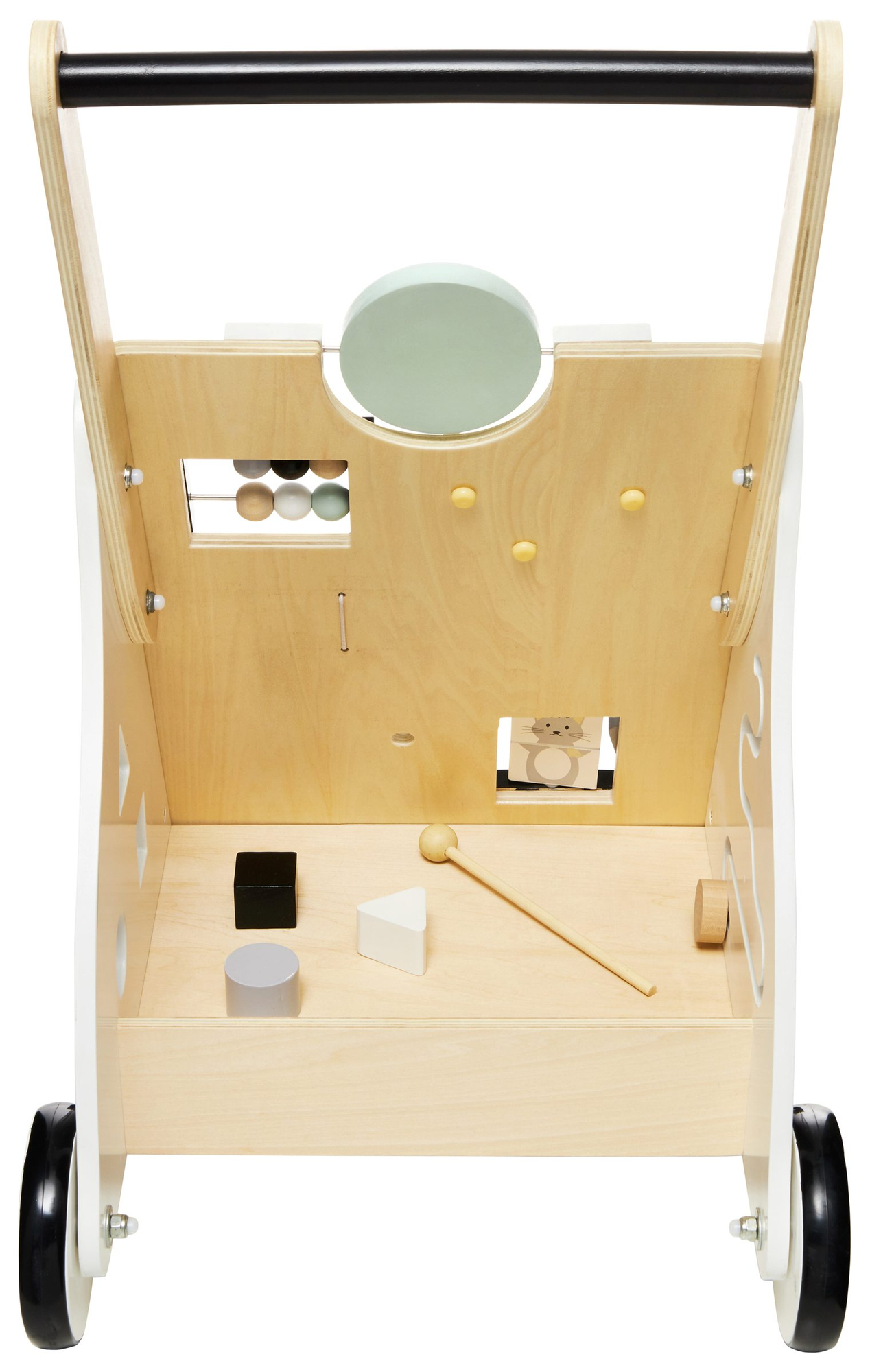 Trä, pedagogisk barnvagn - manipulativ bräda