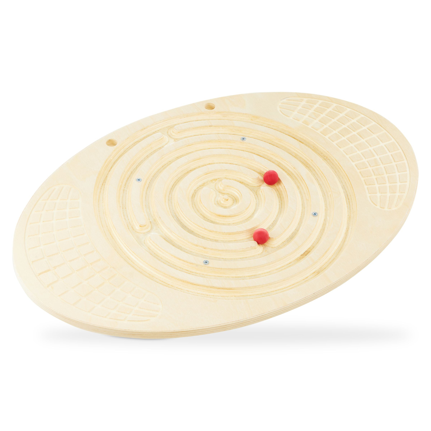 Balansbräda i trä med labyrint och kulor - balansvippa