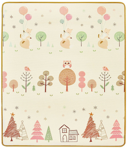 Dubbelsidig skumgummimatta XXL - rulle 2 CM (skog och sicksack)