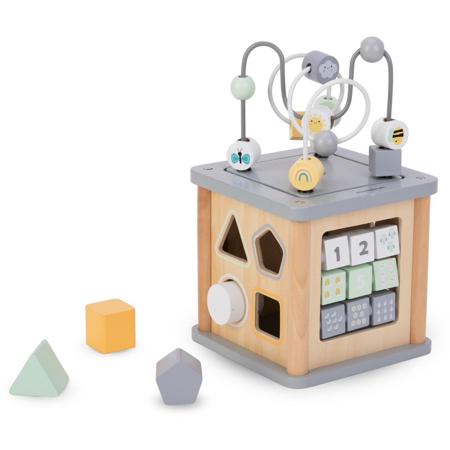 Montessori-utbildningskub i trä - motorloop