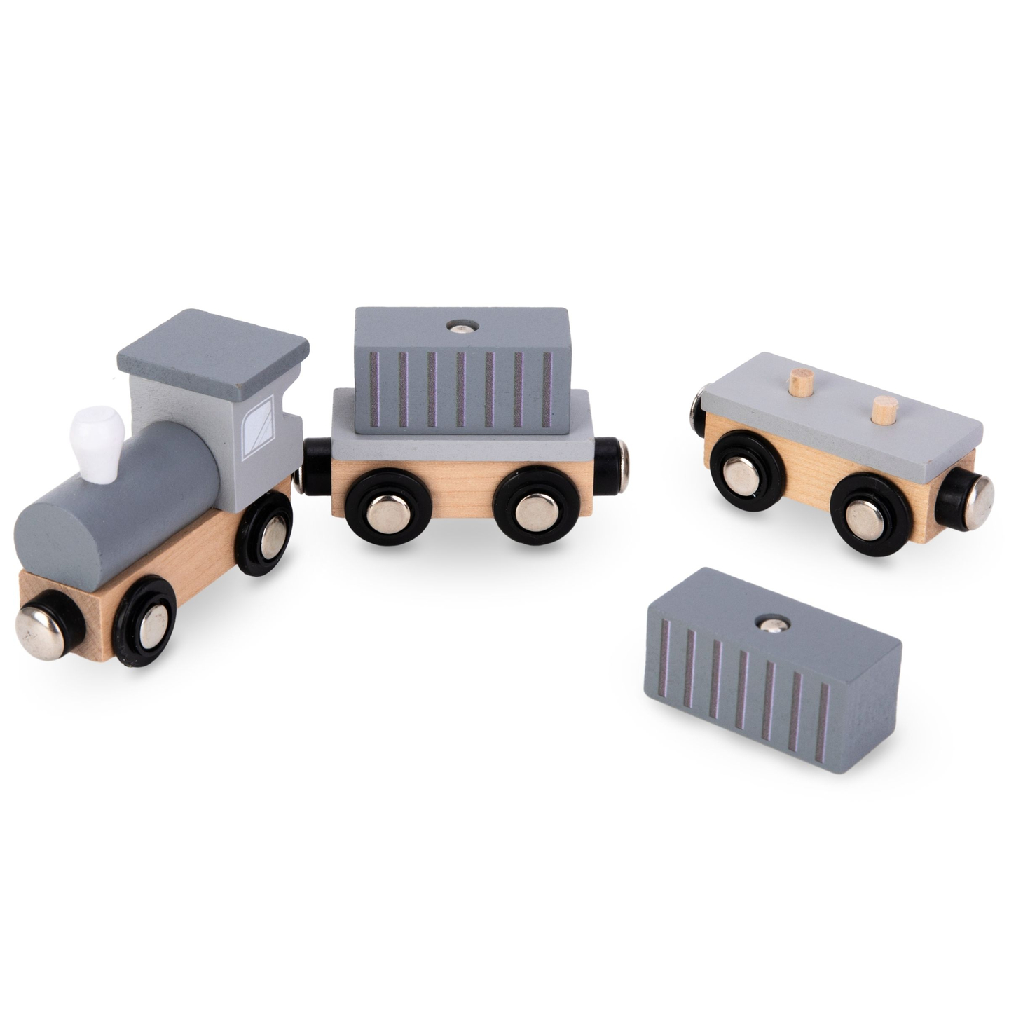 Mobil hamnkran med magnetvinsch och tillbehör - set i trä