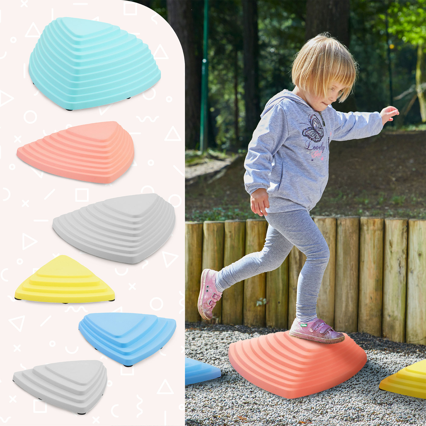 Färgglada balansstenar - 6 stycken