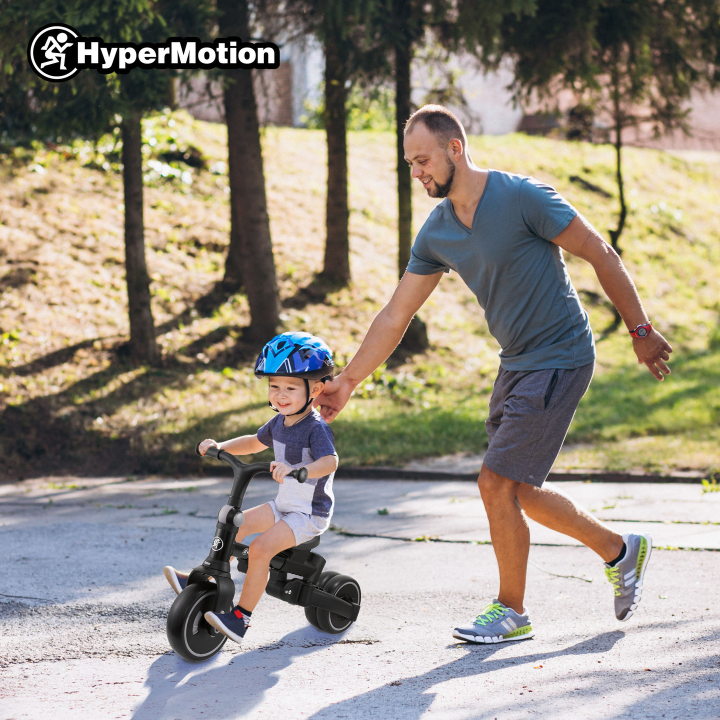 8in1 multifunktionell trehjuling TOBI FOREST - grå