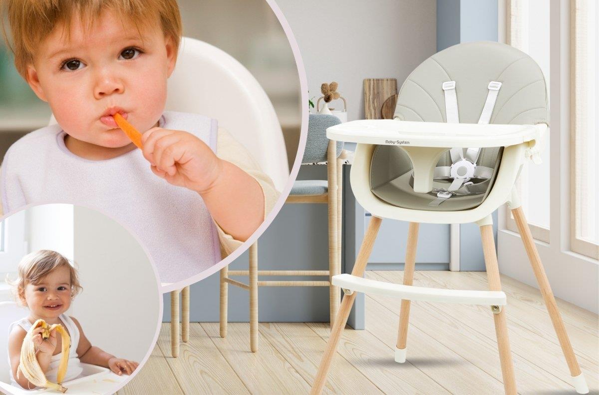 AMELIA matstol 3in1 Moby-System, grå