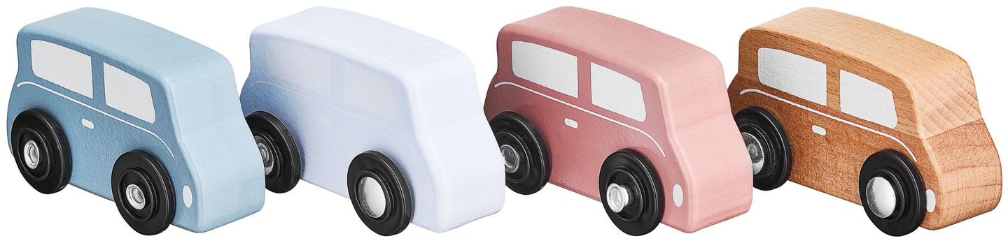 Lastbil med 4 bilar i trä