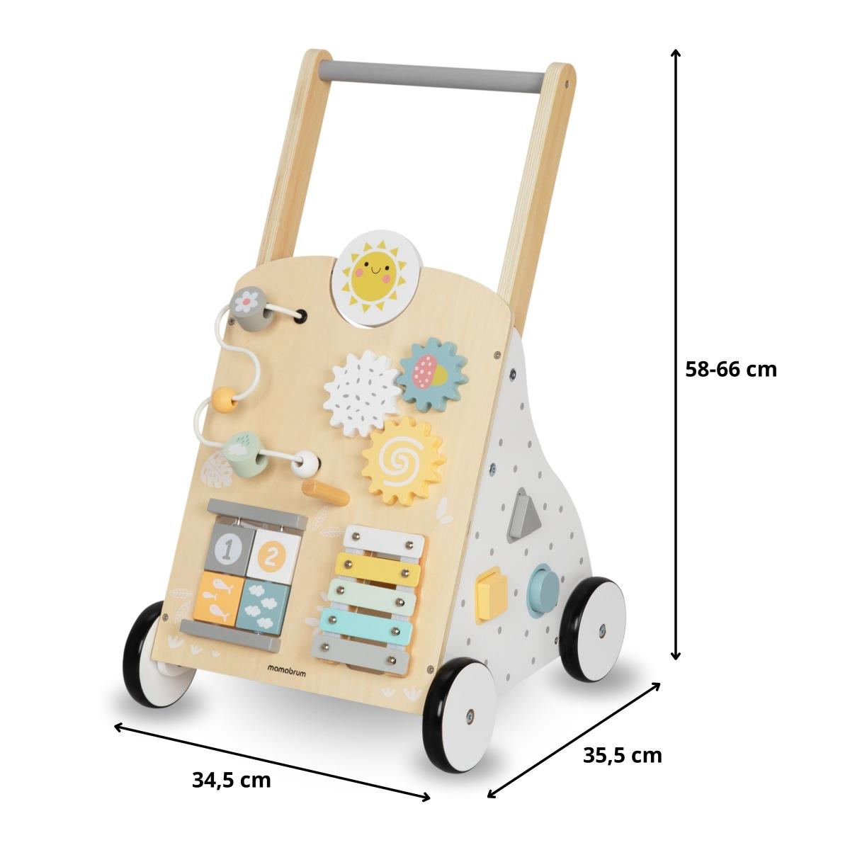 Pedagogisk gåstol i trä 8in1 / baby pusher - manipulativ bräda