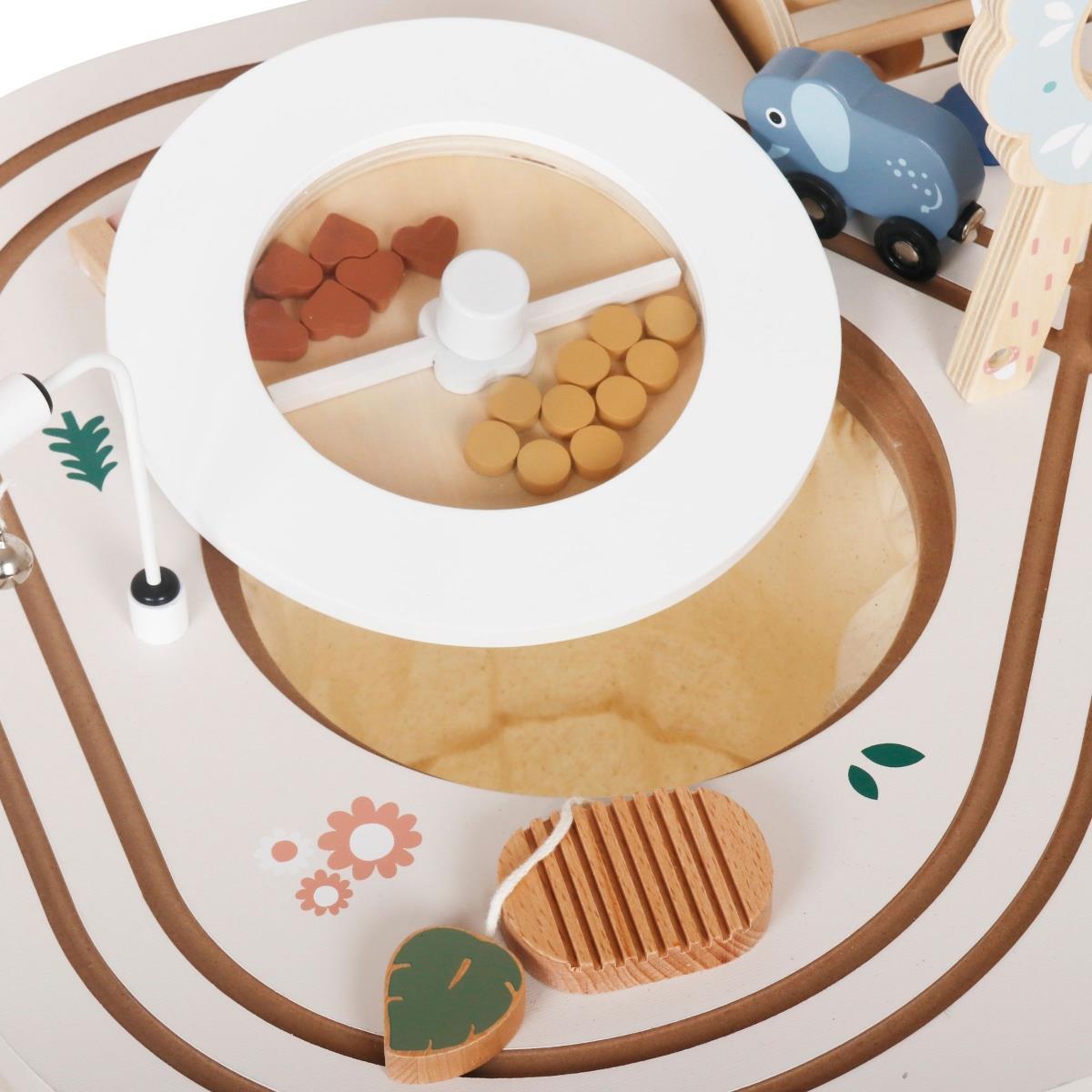 Pedagogiskt träbord 10in1 med djur och tåg