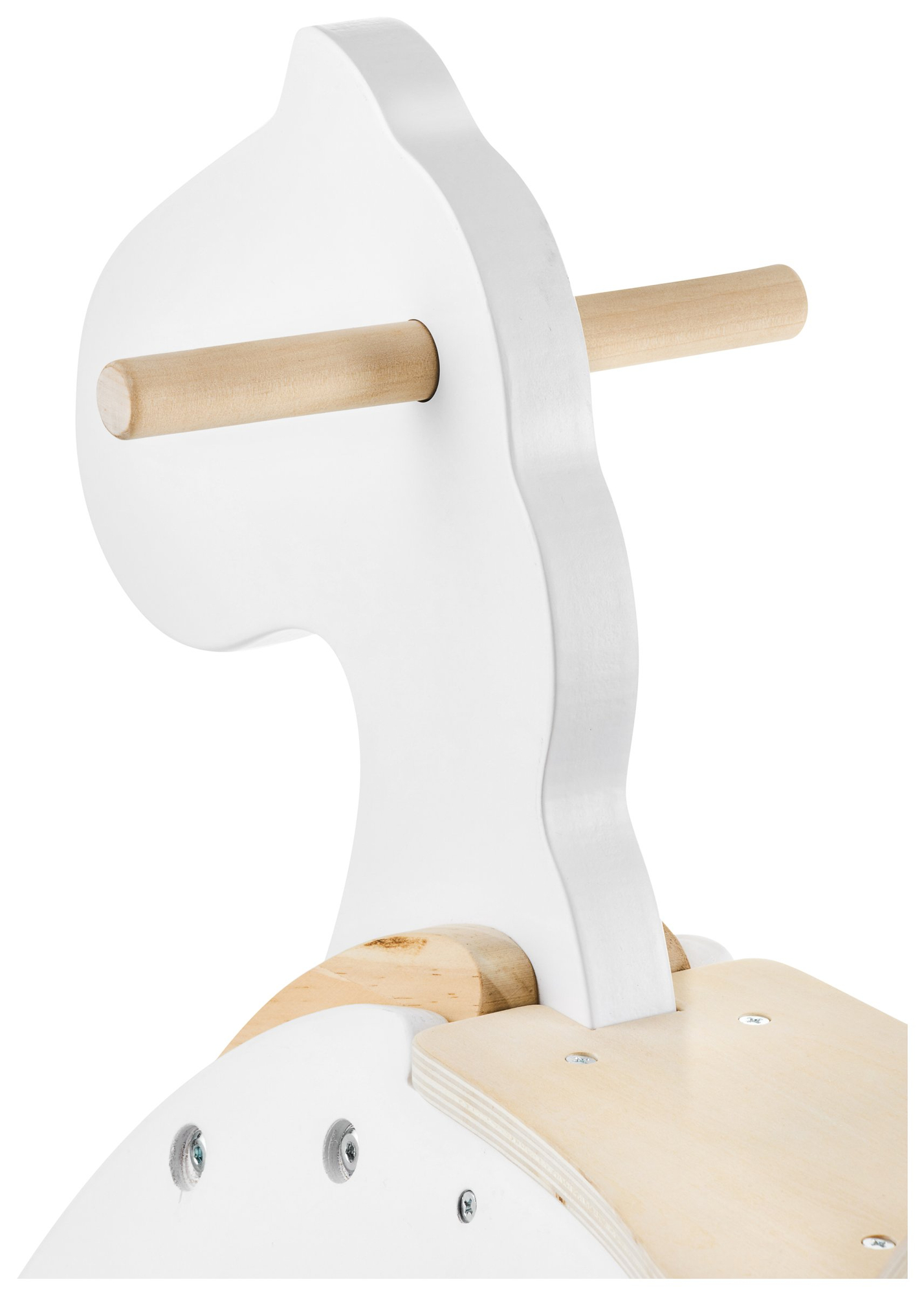 Gunghäst i trä - vit - från 12 månader.