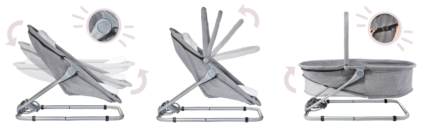 Liggdel + flytkudde + barnsäng 3 i 1 - Moby-System MILA