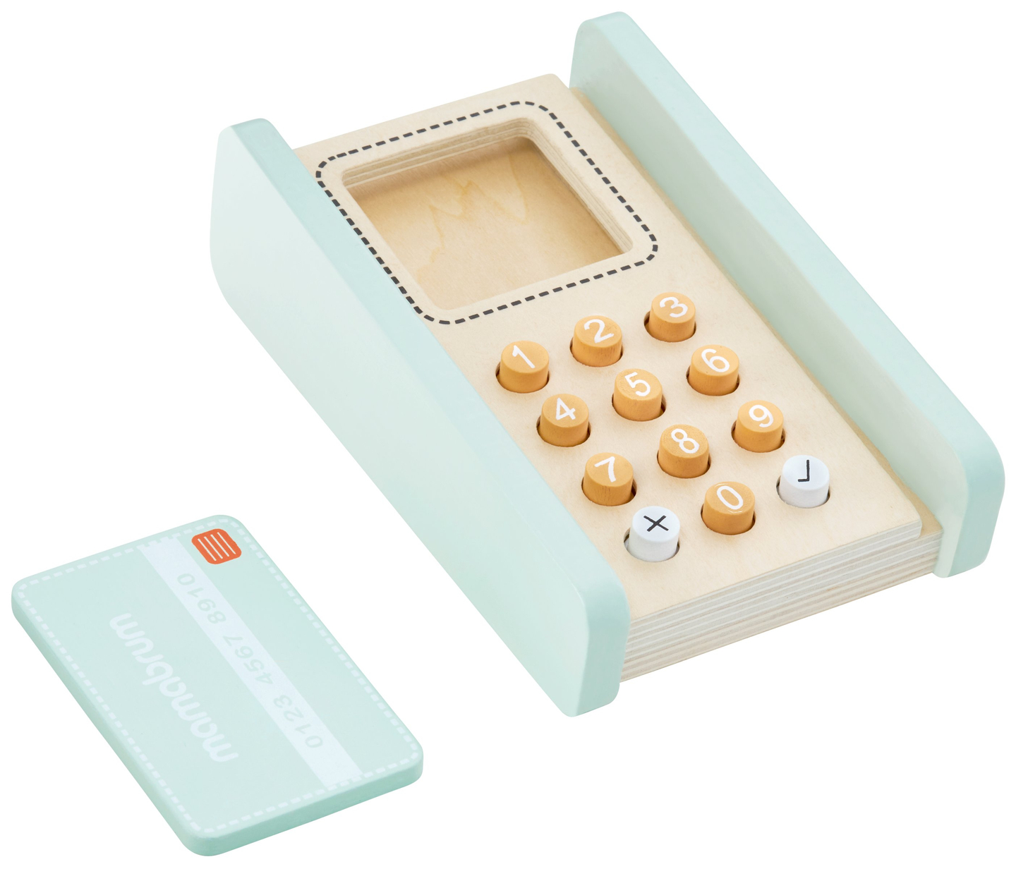 Stor träbutik - stall och teater 2 i 1 med våg, betalterminal, frukt och grönsaker