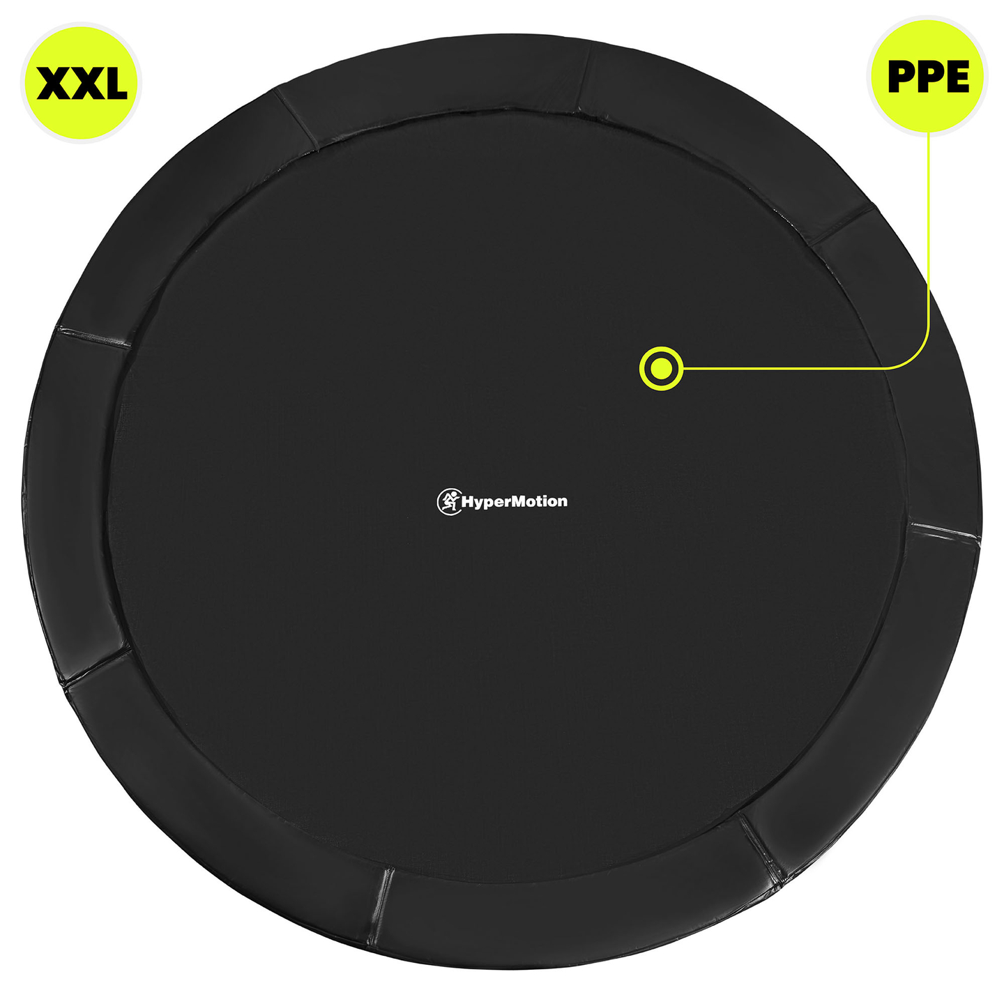 XXL trädgårdstrampolin för barn HyperMotion - 366 cm 12FT - med stege och invändigt nät - för hem och trädgård - max 150 kg