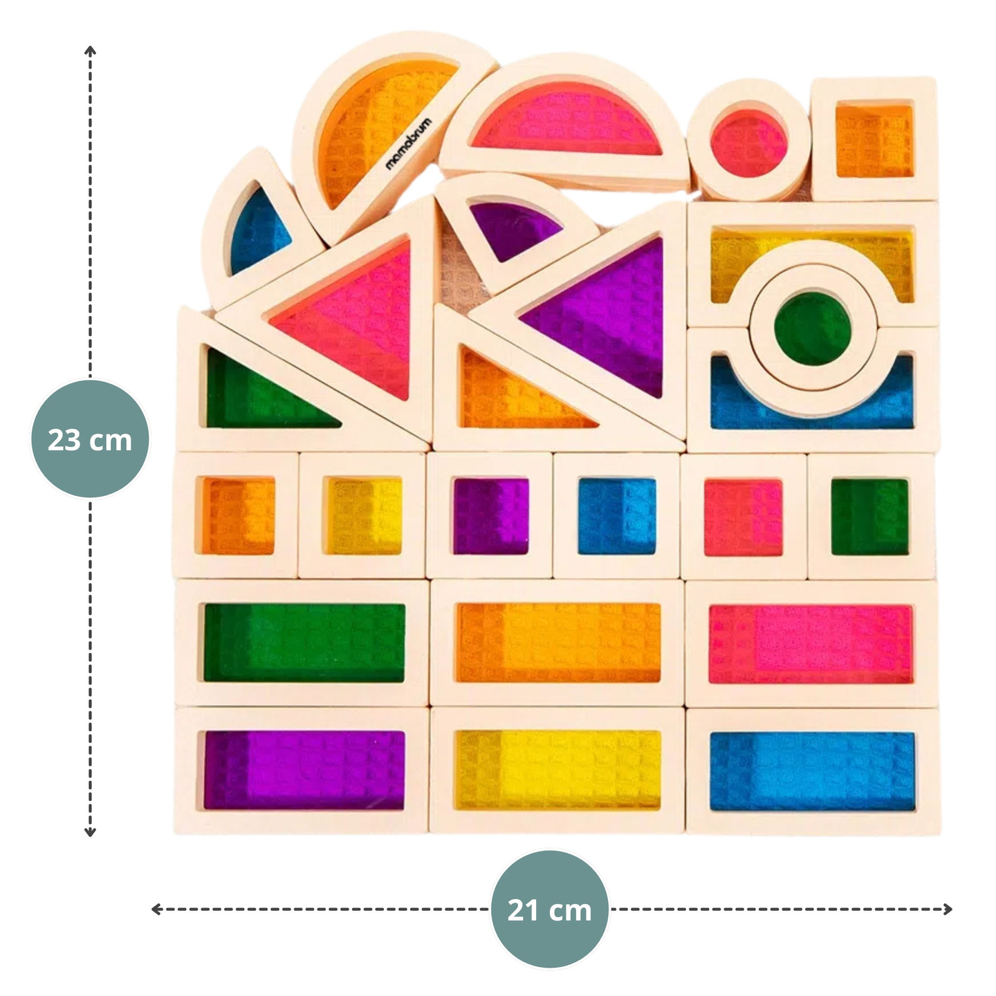 Träklossar med regnbåge - 25 element