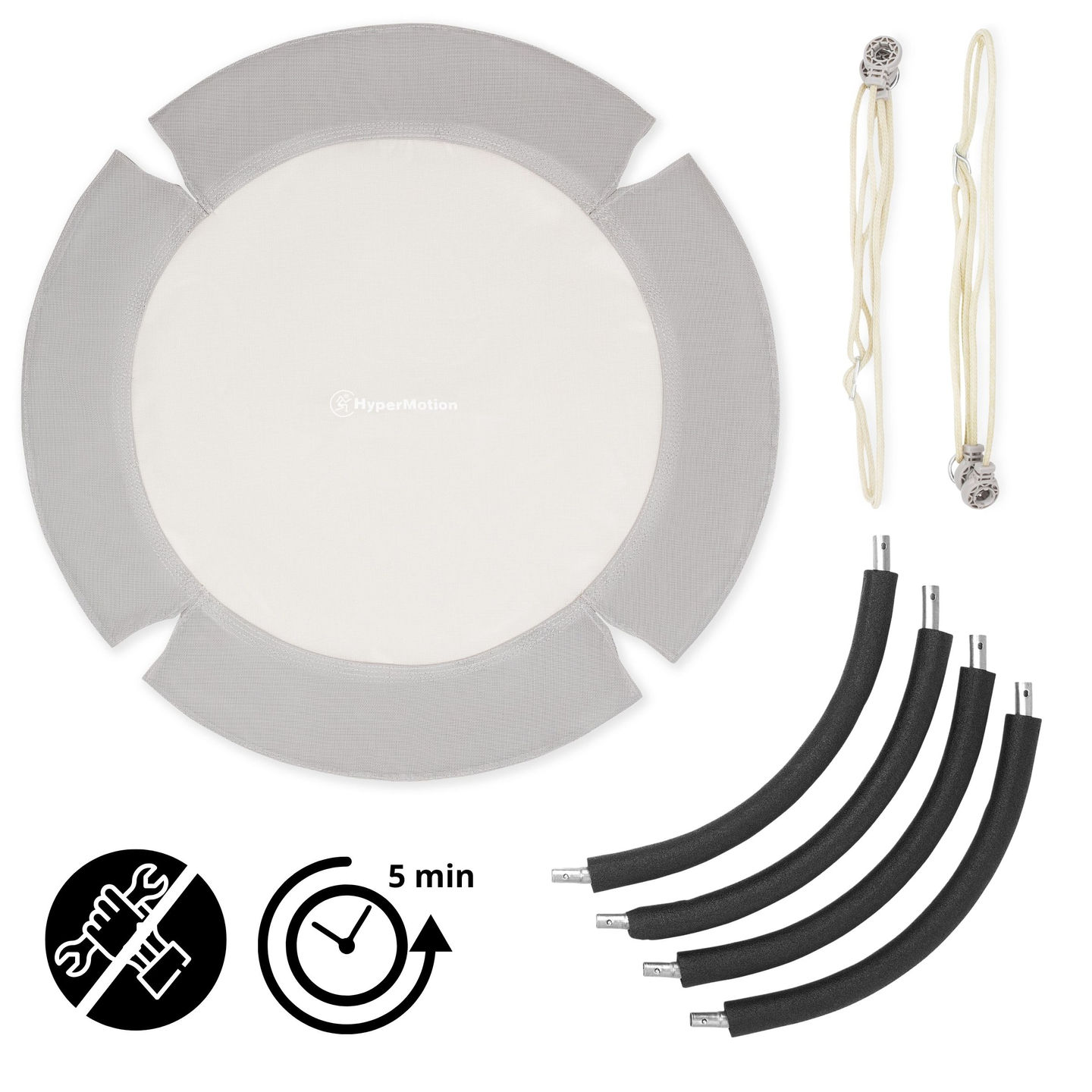 HyperMotion storkbo-gunga - 100 cm diameter, grå färg