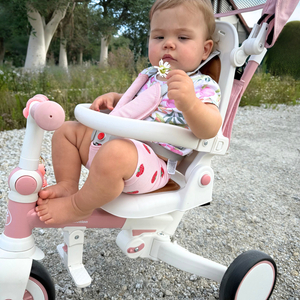 8in1 multifunktionell trehjuling TOBI FOREST - rosa