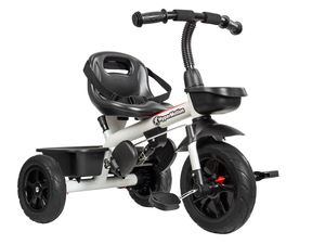 HyperMotion TOBI VECTOR trehjuling - evigt uppblåsbara hjul + skjutstång. Färg: ljusgrå.