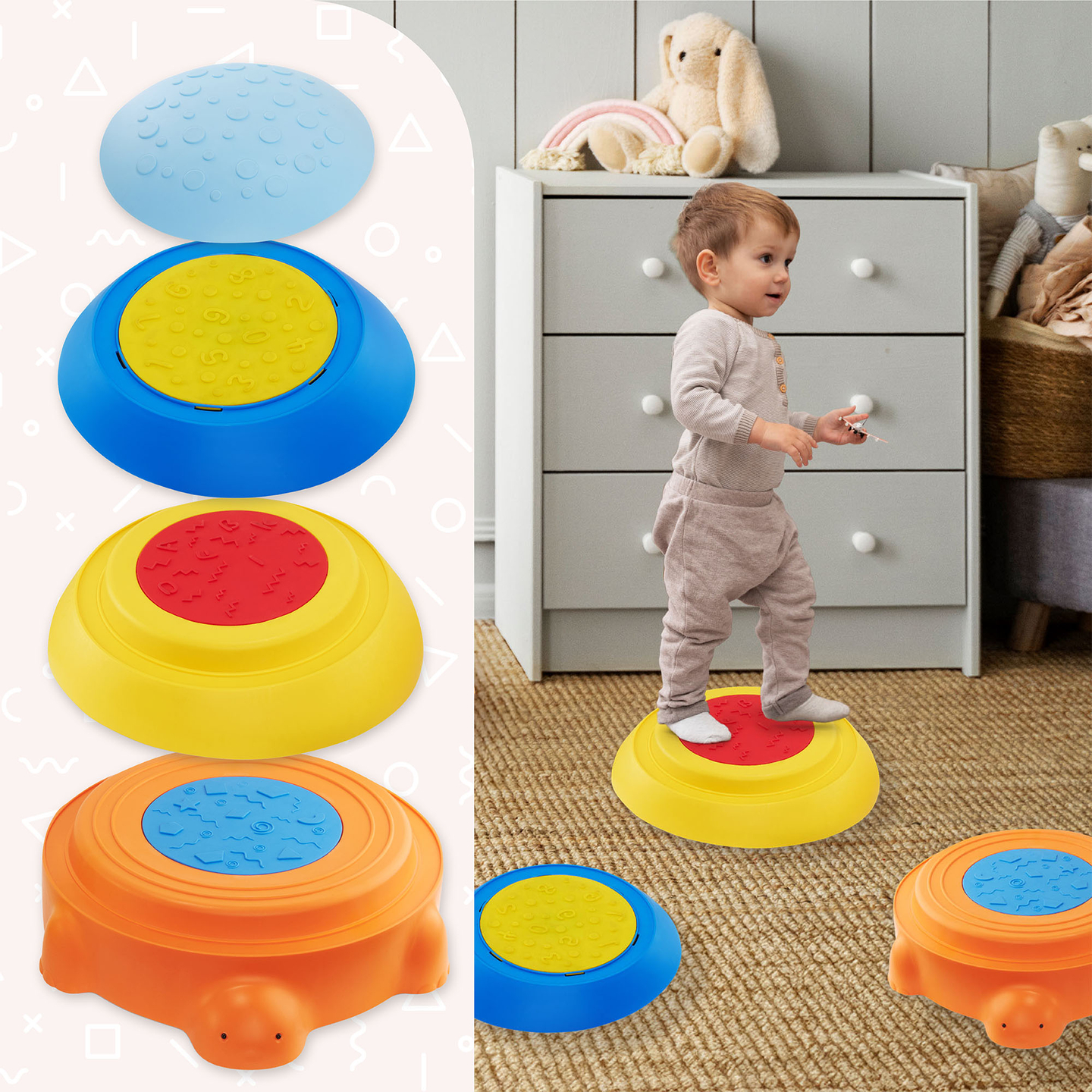 Sensorisk stig för barn - Colourful Turtle