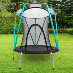 Mintstudsmatta 137cm med skyddsnät - för barn 3-8 år - för hem och trädgård