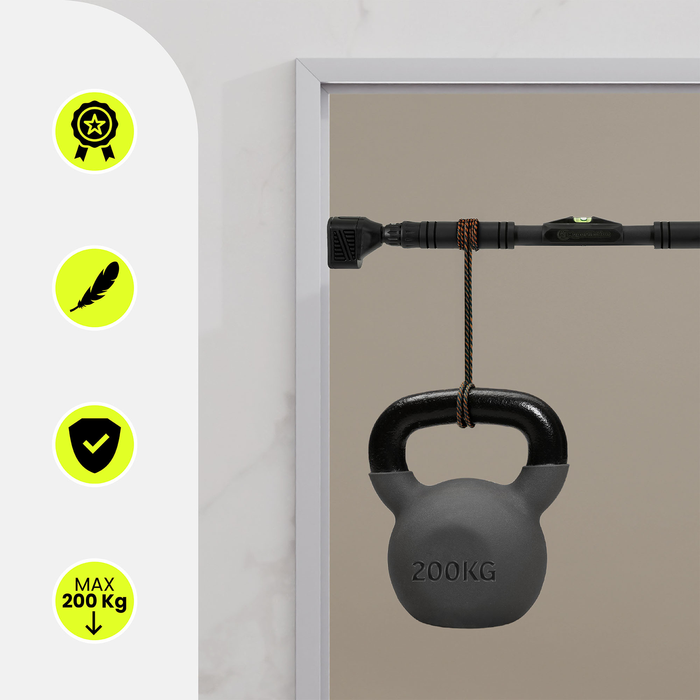 HyperMotion justerbar pull-up-stång 74-100 cm, 200 kg, svart