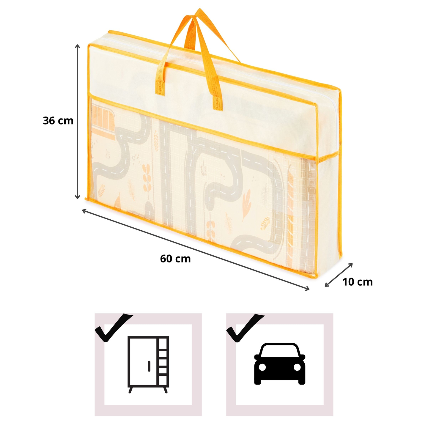 Dubbelsidig vikbar skummatta 180 x 120 x 1 cm - Magic Forest/Autumn Streets - boho