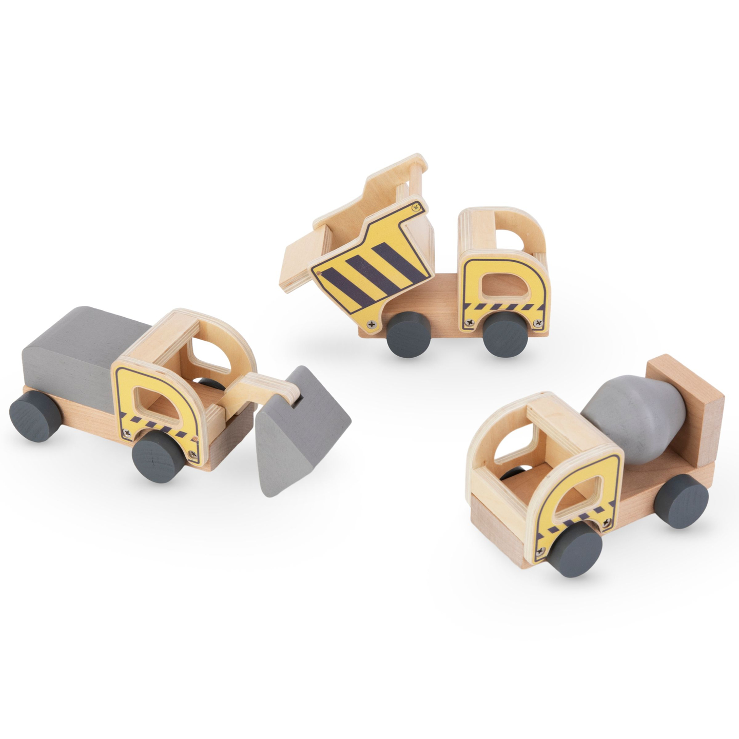 Byggarbetsplats i trä med stora mobilkranar och fordon, tornkran