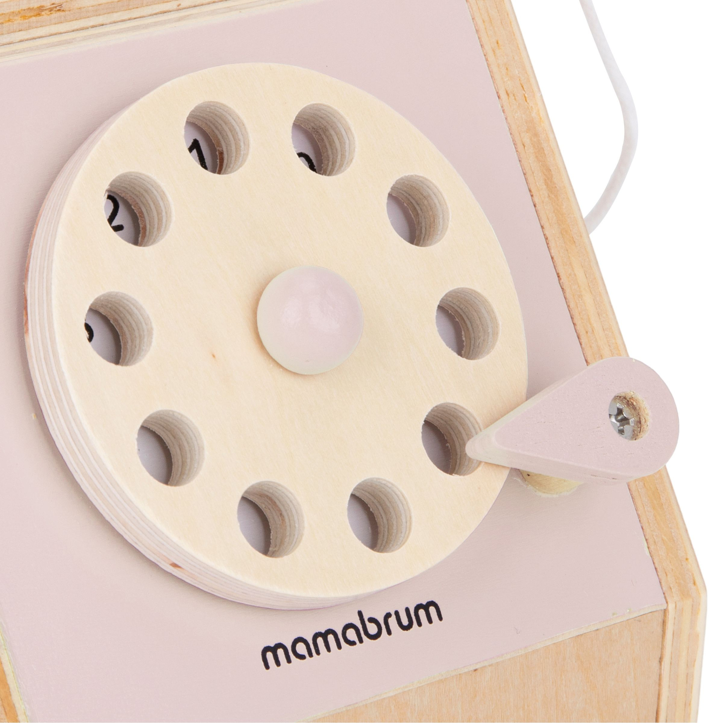 Retro telefon i trä - pastellrosa