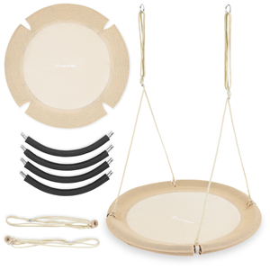 HyperMotion storkbo gunga - 100 cm diameter, boho beige färg