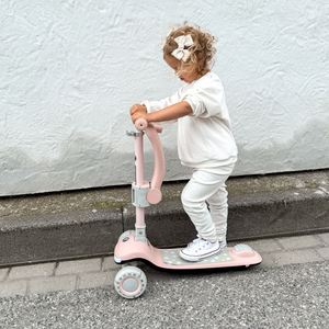 HyperMotion LUMI 3-i-1 balanssparkcykel - upplyst plattform och LED-hjul, färg rosa