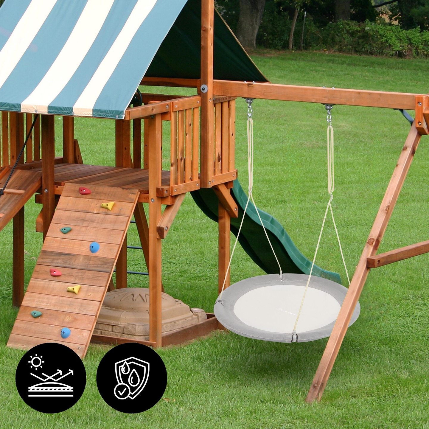 HyperMotion storkbo-gunga - 100 cm diameter, grå färg