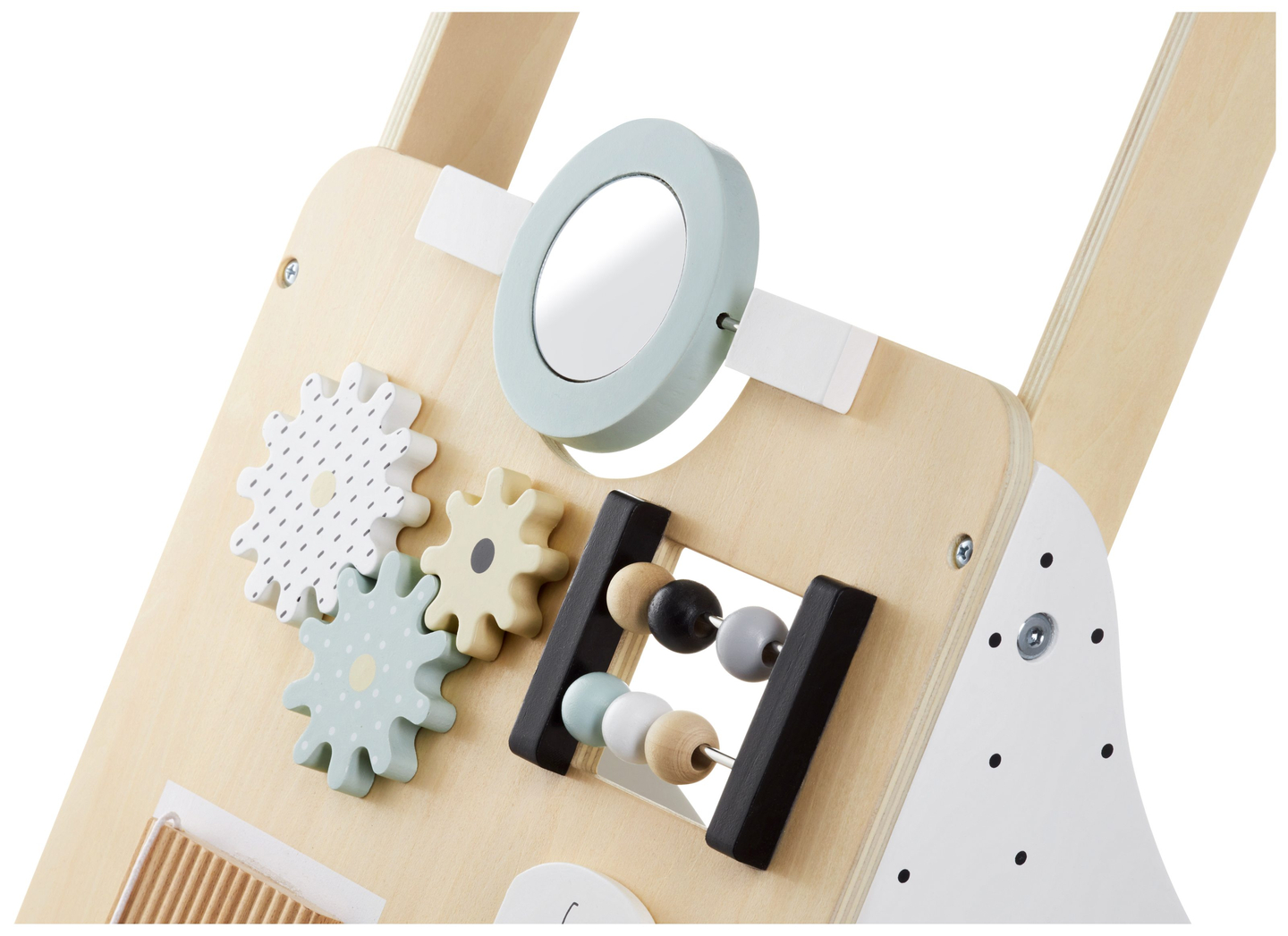 Trä, pedagogisk barnvagn - manipulativ bräda