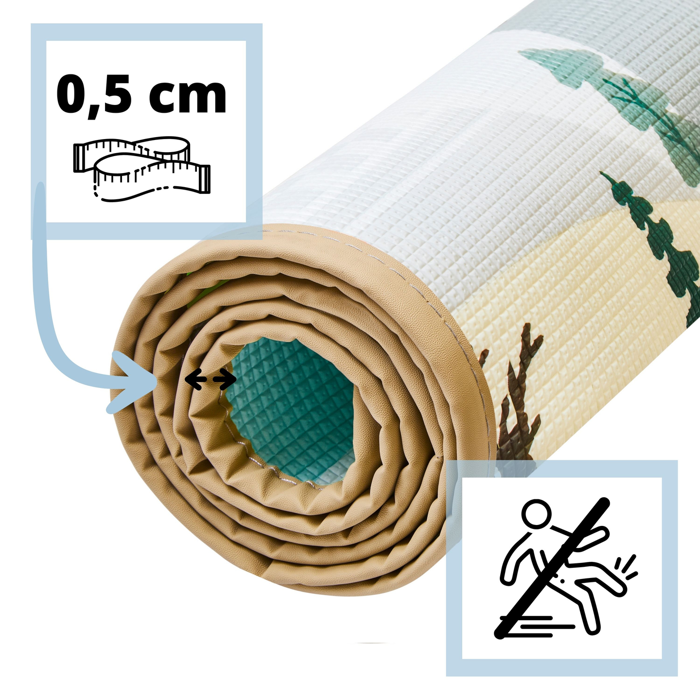 Dubbelsidig skumgummimatta - sagoland / vinterstad
