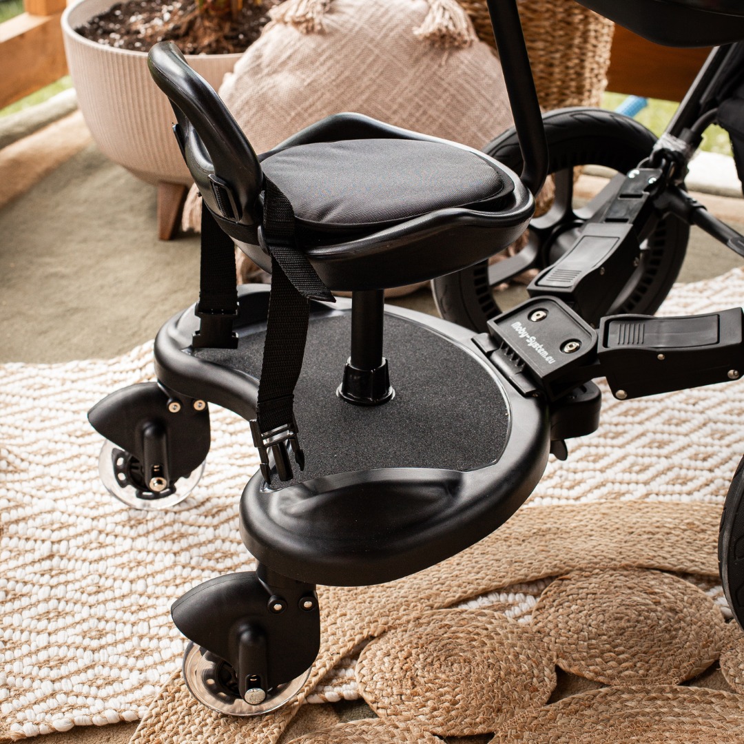 MR BUGGY rullstolsförlängning med sits - LED-hjul