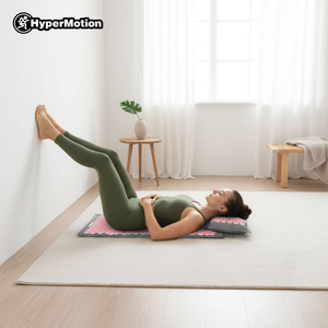 ECO Linne Akupressurmatta med Kokosfiber och Bovetekudde – 68 cm HyperMotion Grå och Rosa