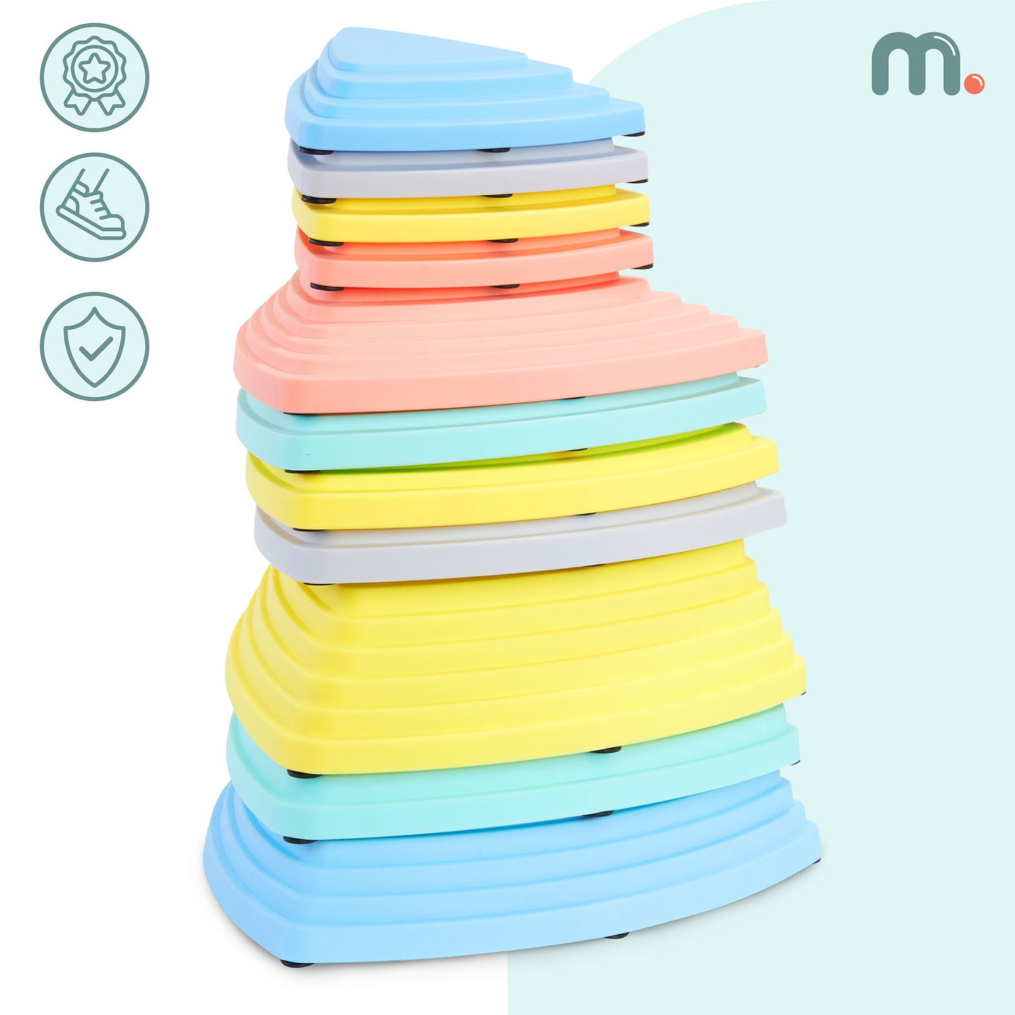 Färgade balanseringsstenar - 11 stycken