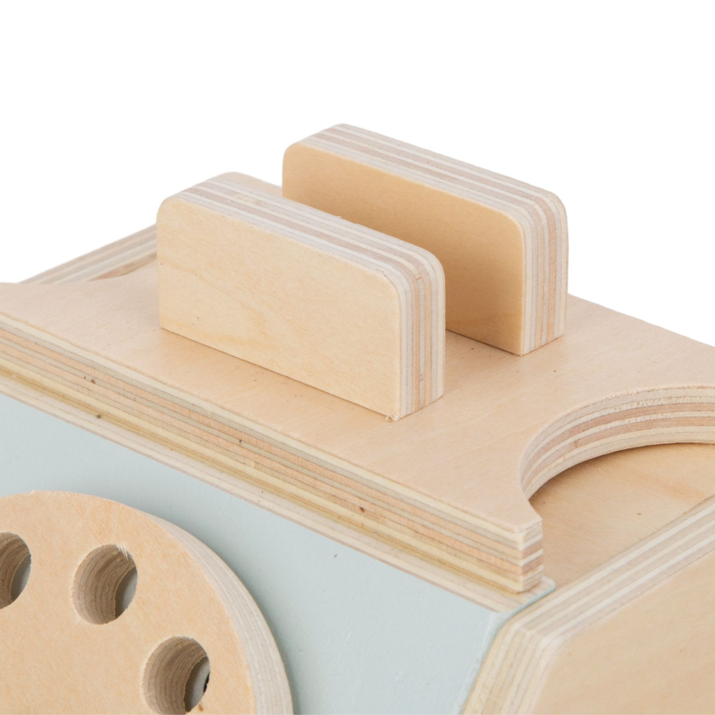 Retro telefon i trä - mint