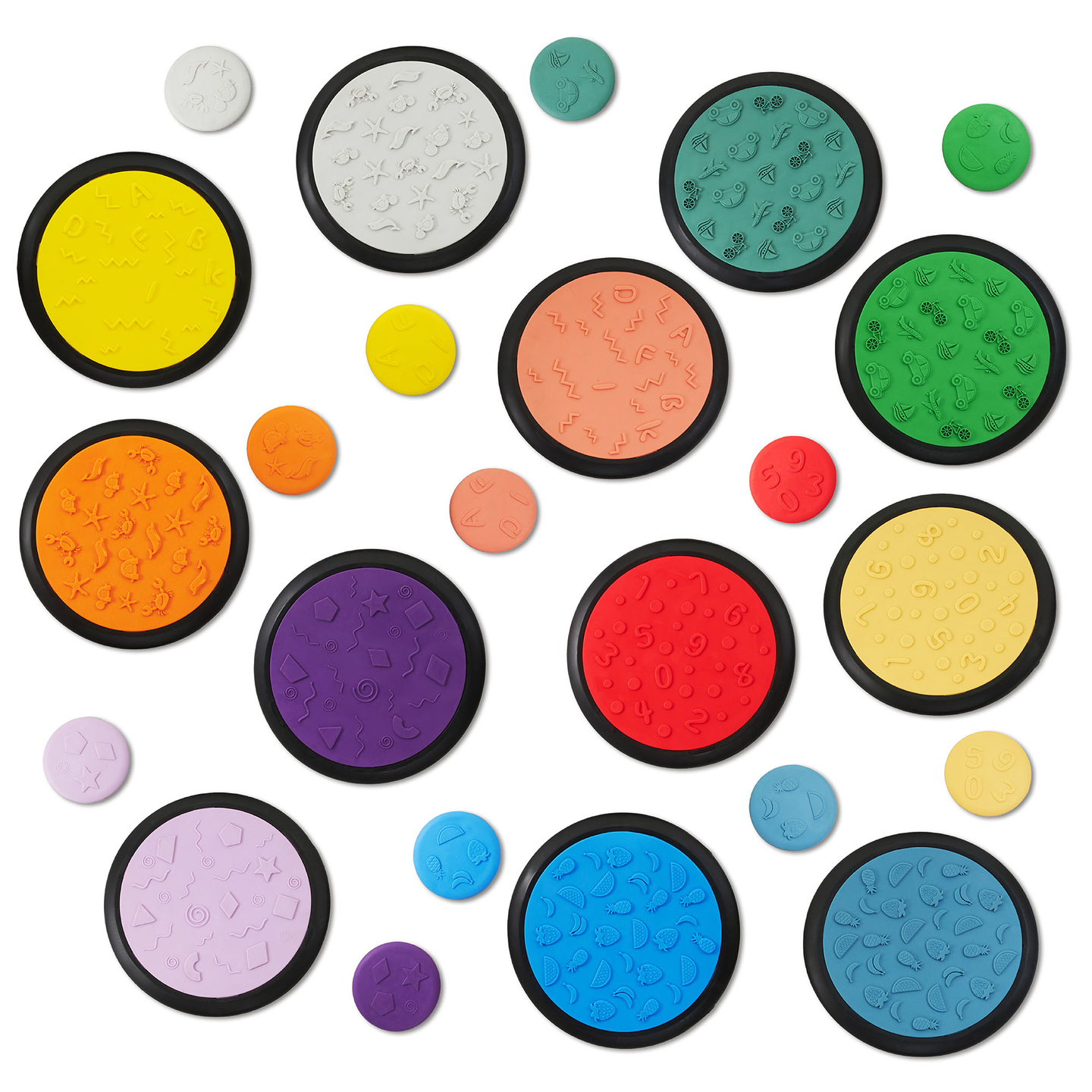 Färgglada sensoriska skivor för barn - 24 stycken
