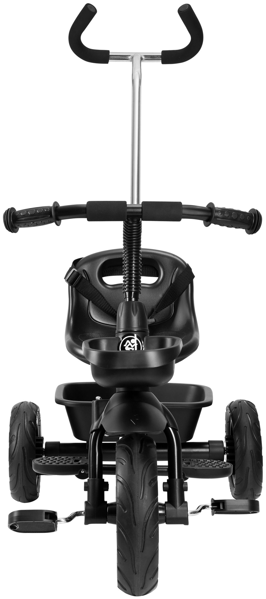 HyperMotion TOBI VECTOR trehjuling - evigt uppblåsbara hjul + skjutstång. Färg: svart.